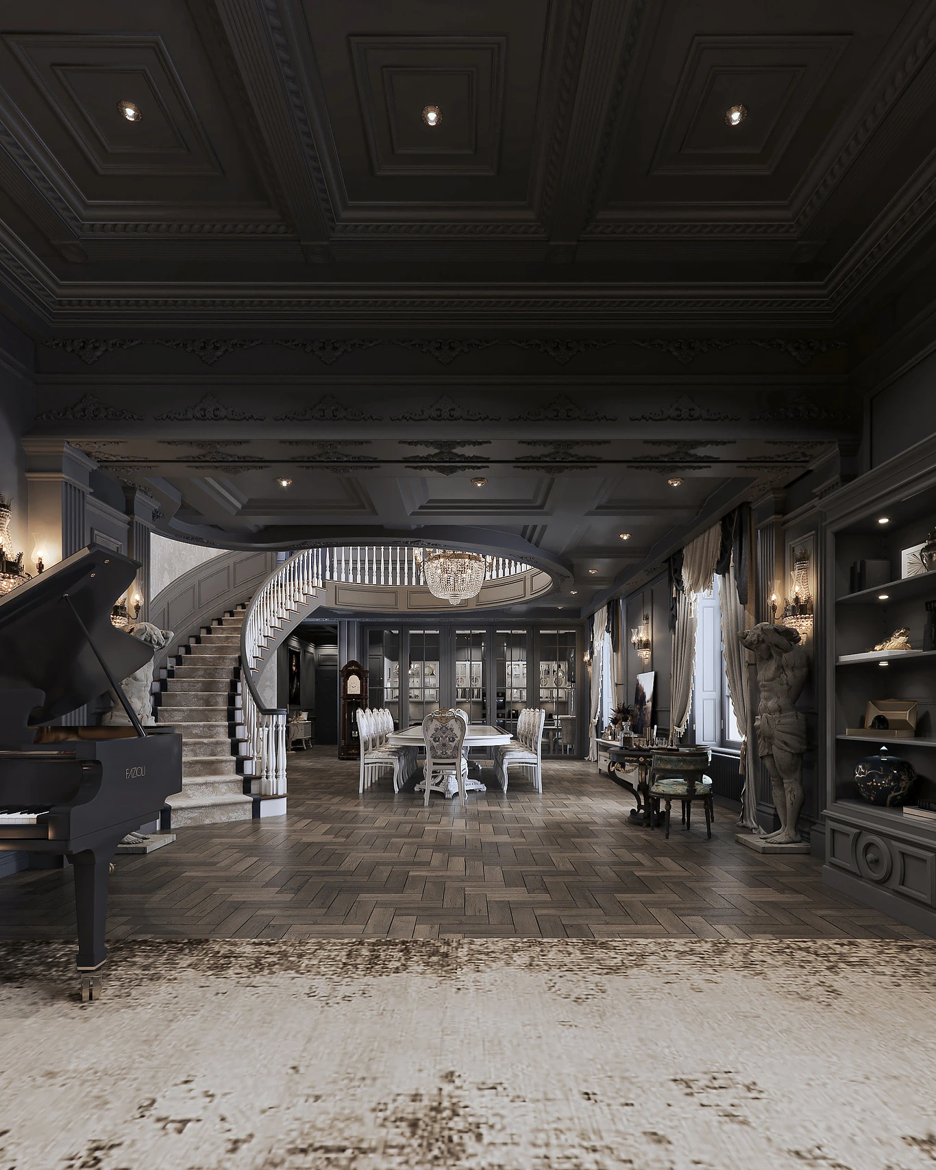 CLASSIC CONTEMPORARY APARTMENT architectural visualization by PANZOOM Studio